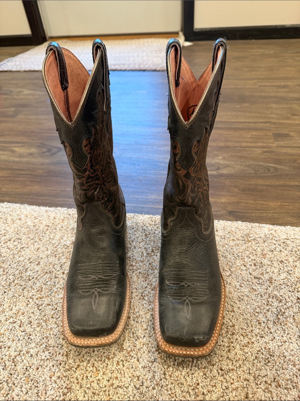Ariat Black Leather Western Cowboy Boots